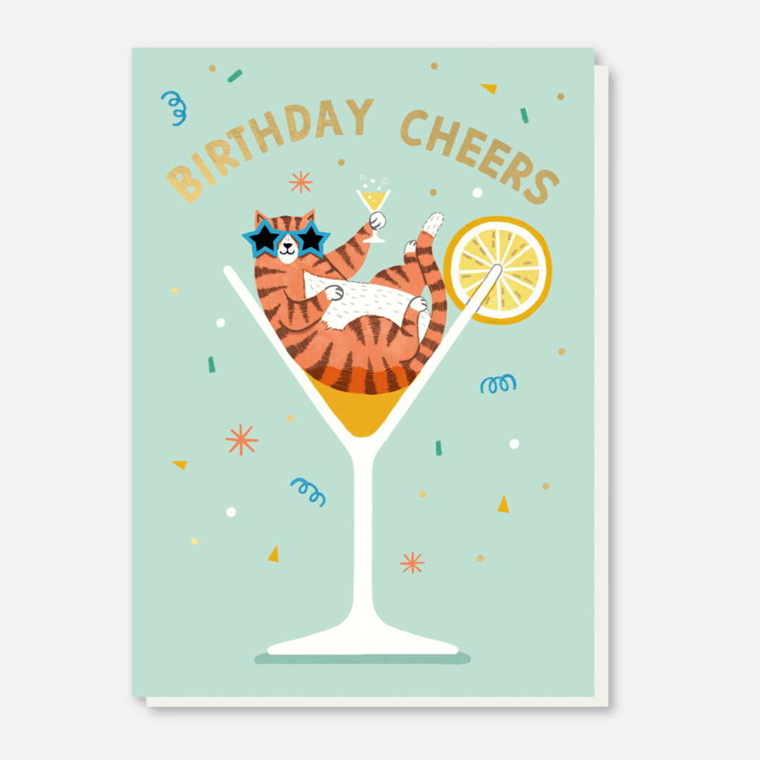 Cocktail Cat Greetings Card