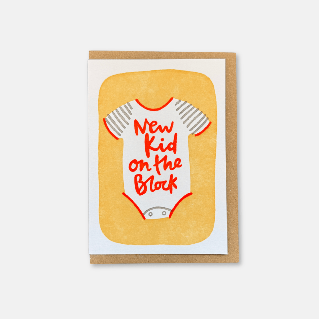 New Kid on the Block Letterpress Greetings Card