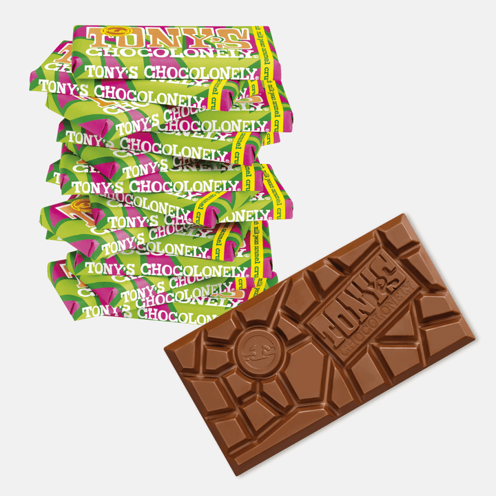 Tony's Chocolonely Milk Chocolate Pecan Caramel Crunch 180g