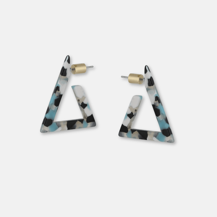 Triangle Resin Hoop Earrings