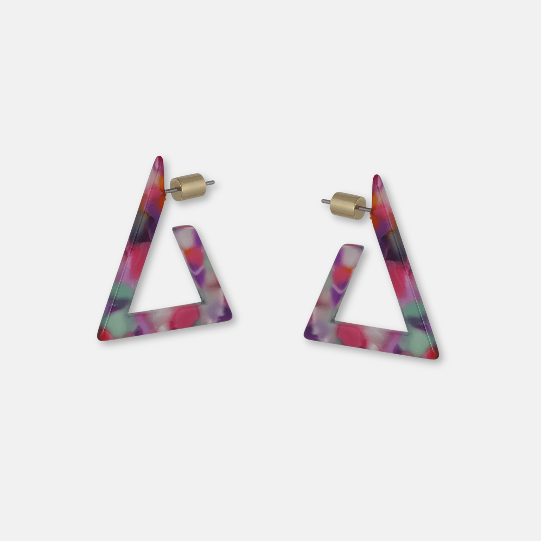 Triangle Resin Hoop Earrings