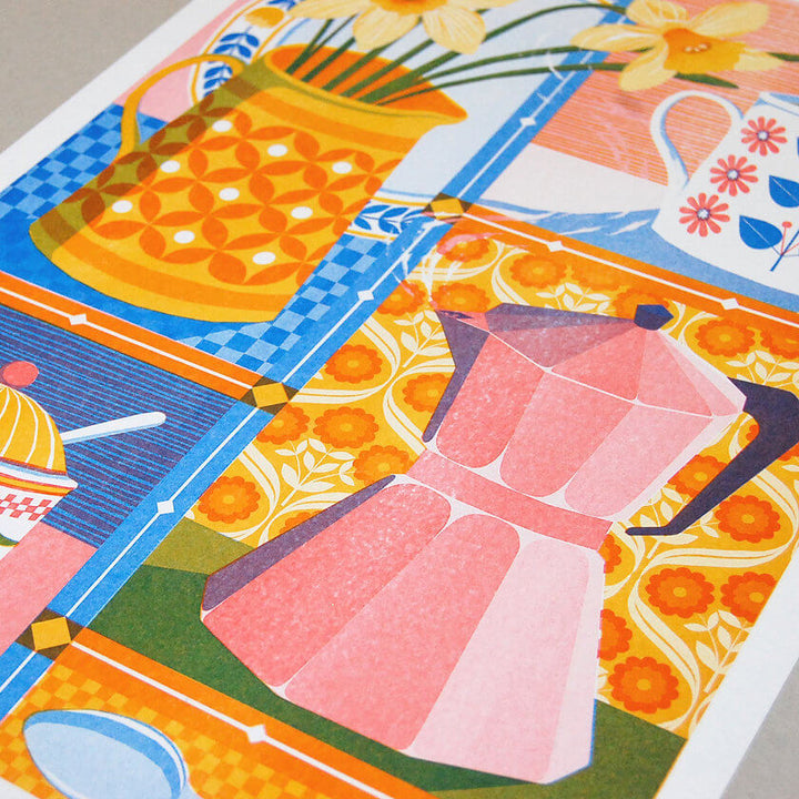 Coffee & Daffodil A3 Risograph Print