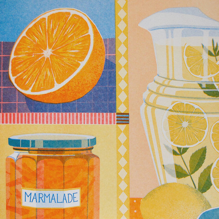 Orange & Lemon A3 Risograph Print